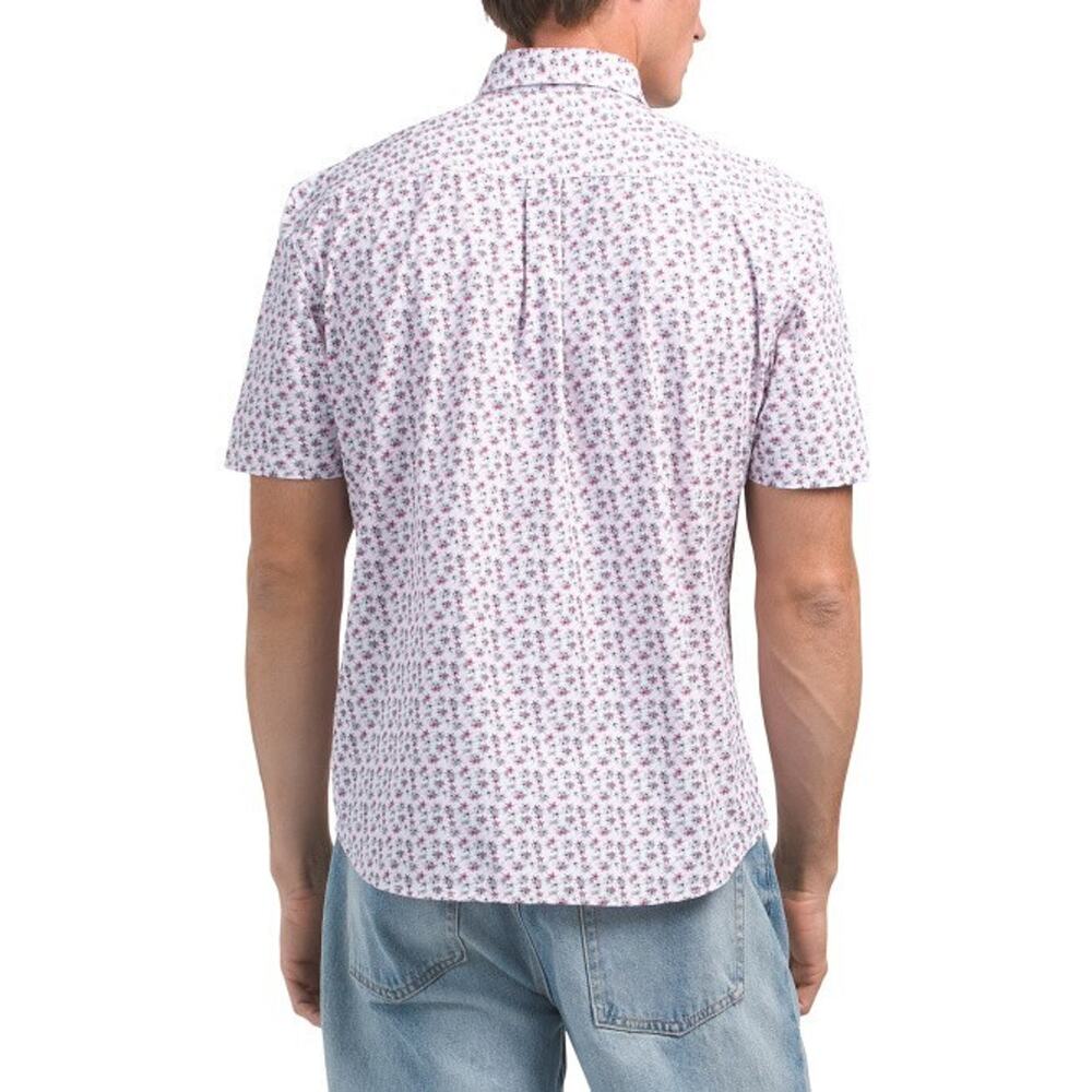 Johnnie-O Hart Confetti Short Sleeve Button Up Large NWT